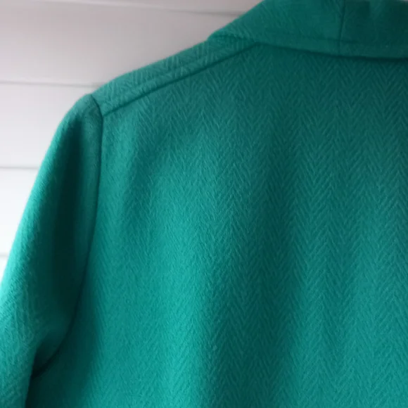 Vintage Canda Pure New Wool Jacket Blazer Jade Green Pockets Size 10 - Picture 13 of 13